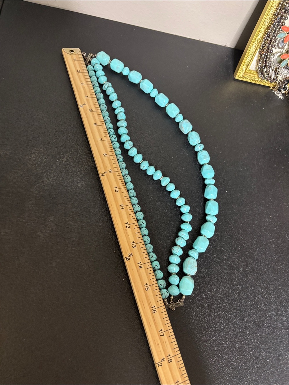 Avon Turquoise Multi-Strand Statement Chunky Necklace Elegant Beaded Jewelry - Picture 6 of 7